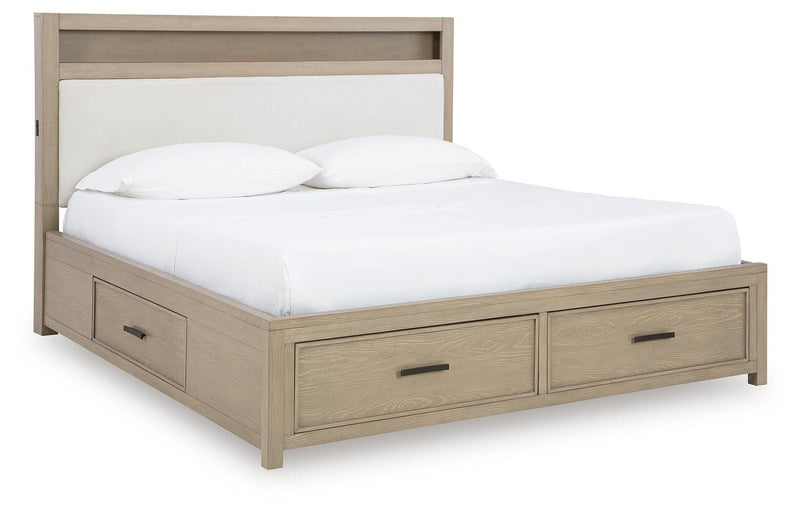 Calmoro Gray Queen Bookcase Bed - B602B4