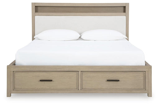 Calmoro Queen Bookcase Bed with Dresser in Gray - PKG021322