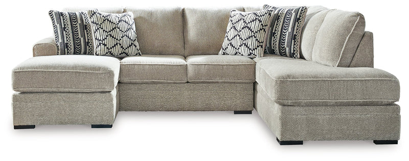 Calnita 2-Piece Sectional with Ottoman in Sisal - PKG015791