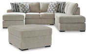 Calnita 2-Piece Sectional with Ottoman in Sisal - PKG015791