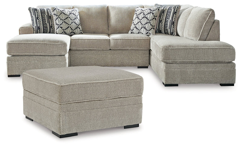 Calnita 2-Piece Sectional with Ottoman in Sisal - PKG015791