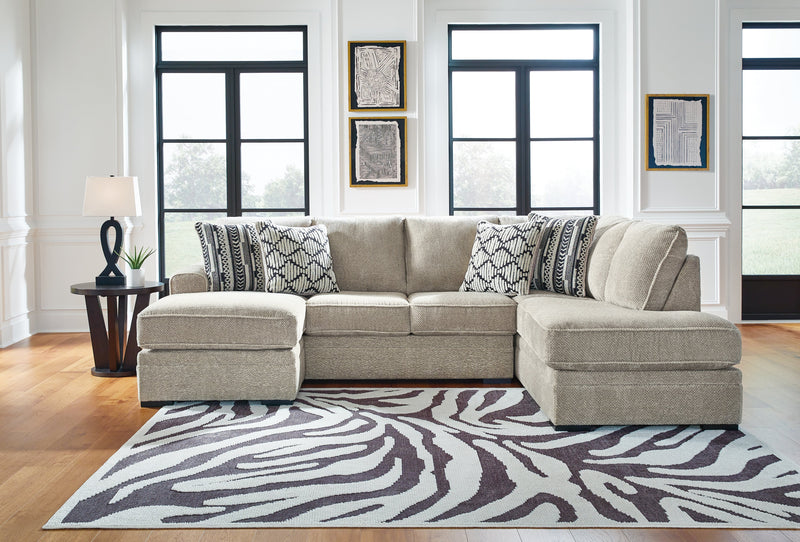 Calnita 2-Piece Sectional with Ottoman in Sisal - PKG015791