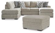 Calnita 2-Piece Sectional with Ottoman in Sisal - PKG015792