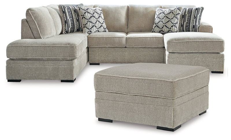 Calnita 2-Piece Sectional with Ottoman in Sisal - PKG015792