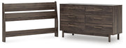 Calverson Full Panel Headboard and Dresser in Mocha - PKG017840