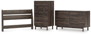 Calverson Full Panel Headboard, Dresser and Chest in Mocha - PKG017841