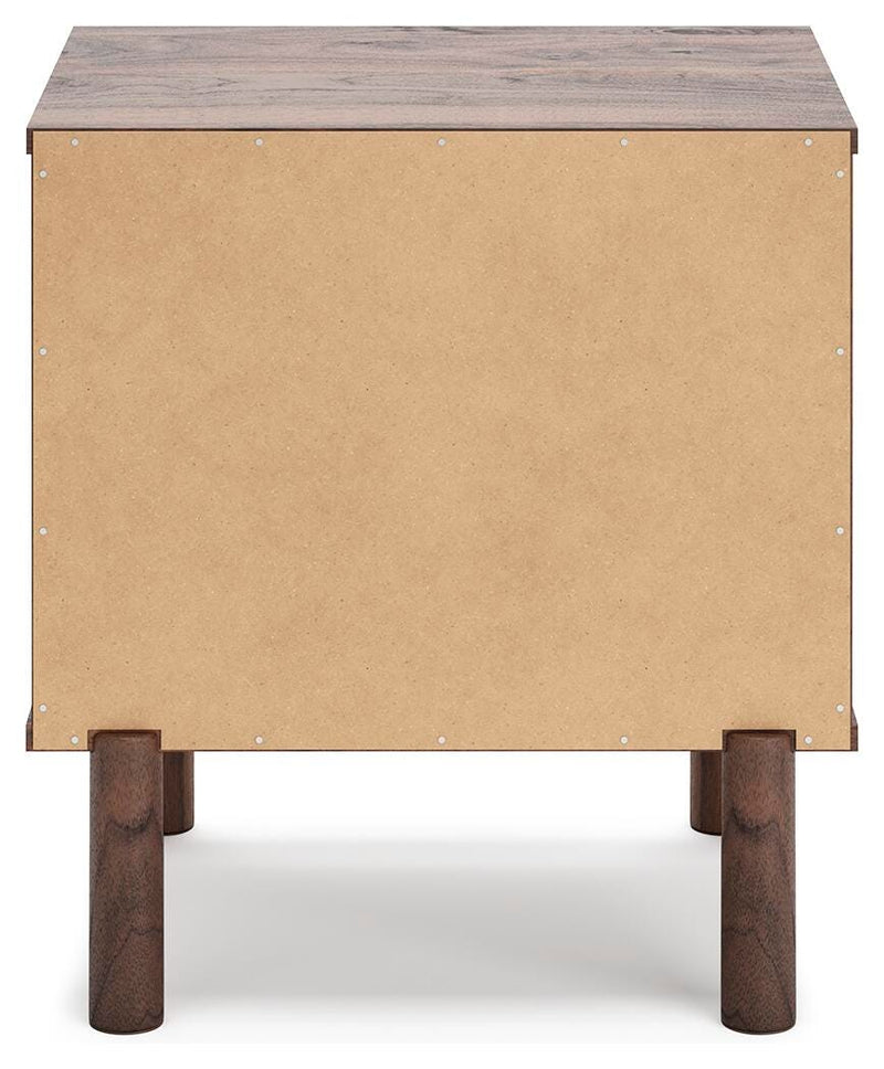 Calverson Full Panel Platform Bed and 2 Nightstands in Mocha - PKG017850