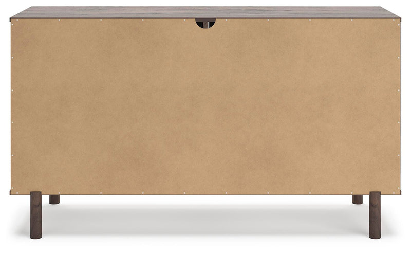Calverson Full Panel Platform Bed and Dresser in Mocha - PKG017845