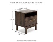 Calverson Full Panel Platform Bed, Dresser and 2 Nightstands in Mocha - PKG017849