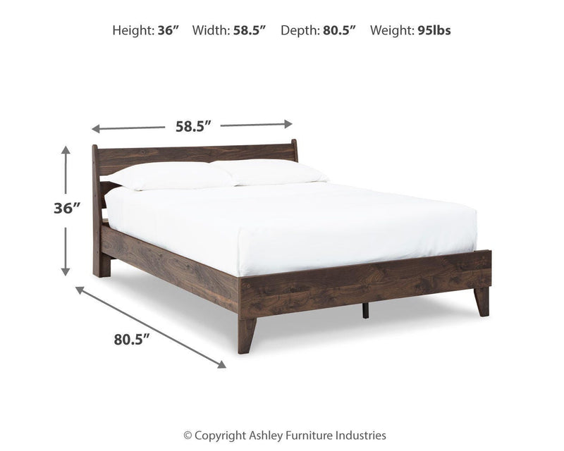 Calverson Full Panel Platform Bed, Dresser and Chest in Mocha - PKG017846