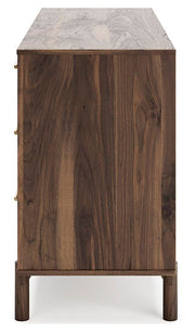 Calverson Full Panel Platform Bed, Dresser and Chest in Mocha - PKG017846