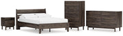 Calverson Full Panel Platform Bed, Dresser, Chest and Nightstand in Mocha - PKG017847