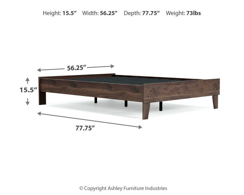 Calverson Full Platform Bed and Dresser in Mocha - PKG017834