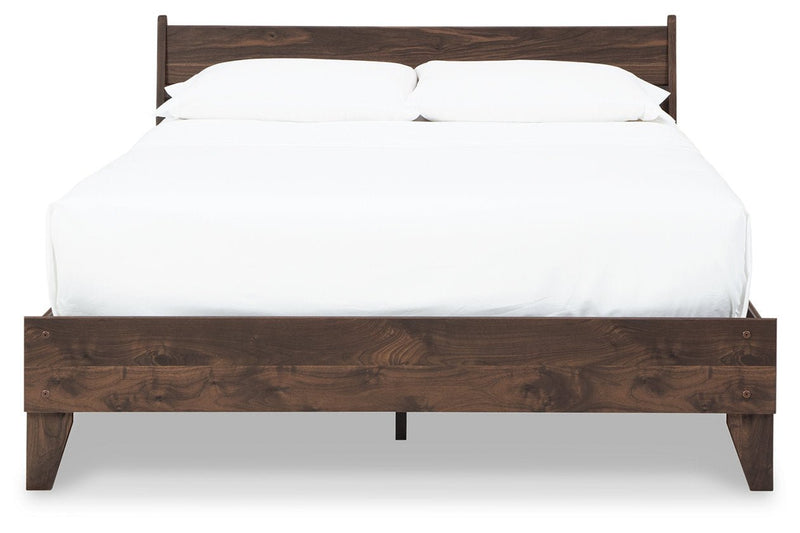Calverson Mocha Queen Panel Platform Bed - Gate FurnitureQueen Bed