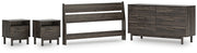 Calverson Queen Panel Headboard, Dresser and 2 Nightstands in Mocha - PKG017861