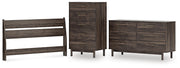 Calverson Queen Panel Headboard, Dresser and Chest in Mocha - PKG017858