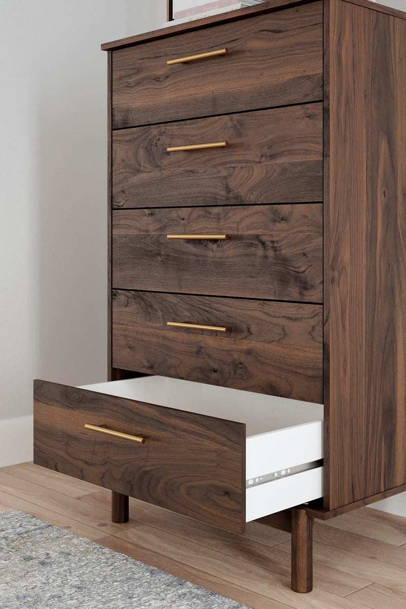 Calverson Queen Panel Headboard, Dresser and Chest in Mocha - PKG017858