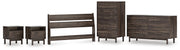 Calverson Queen Panel Headboard, Dresser, Chest and 2 Nightstands in Mocha - PKG017860