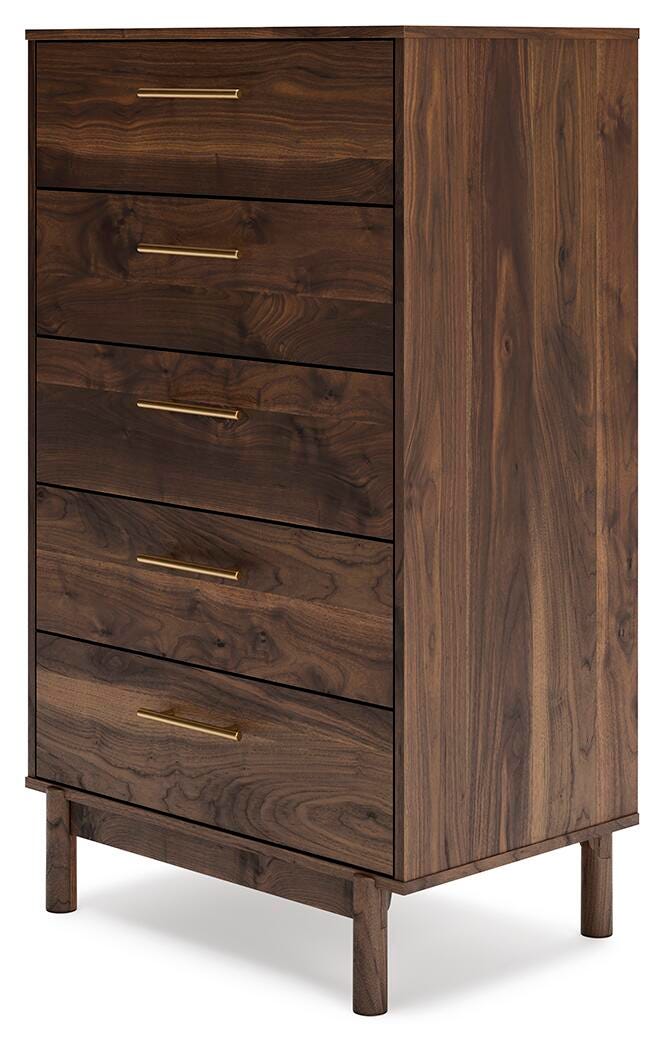 Calverson Queen Panel Headboard, Dresser, Chest and Nightstand in Mocha - PKG017859