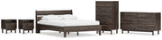 Calverson Queen Panel Platform Bed, Dresser, Chest and 2 Nightstands in Mocha - PKG017865