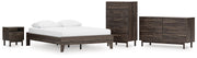 Calverson Queen Platform Bed, Dresser, Chest and Nightstand in Mocha - PKG017853