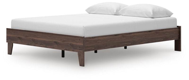 Calverson Queen Platform Bed, Dresser, Chest and Nightstand in Mocha - PKG017853