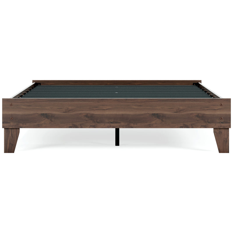 Calverson Queen Platform Bed with Mattress in Mocha - PKG018341