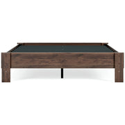 Calverson Queen Platform Bed with Mattress in Mocha - PKG018341