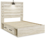 Cambeck Full Panel Bed with 2 Storage Drawers with Dresser in Whitewash - PKG002985