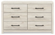 Cambeck Full Panel Bed with 2 Storage Drawers with Dresser in Whitewash - PKG002985
