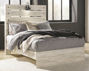 Cambeck Full Panel Bed with Mirrored Dresser and 2 Nightstands in Whitewash - PKG003039