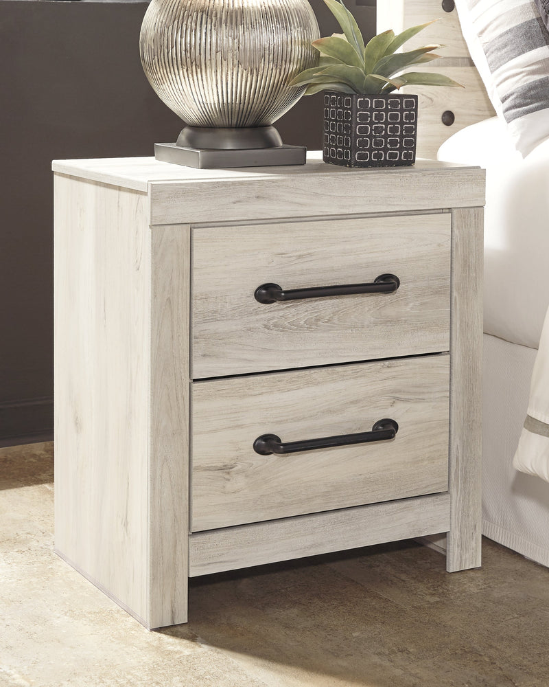 Cambeck Full Panel Bed with Mirrored Dresser and 2 Nightstands in Whitewash - PKG003039