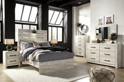 Cambeck Full Panel Bed with Mirrored Dresser, Chest and Nightstand in Whitewash - PKG003041