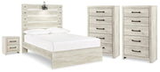 Cambeck Full Panel Storage Bed, 2 Chests and 1 Nightstand - B192B136