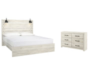 Cambeck King Panel Bed with Dresser in Whitewash - PKG003031