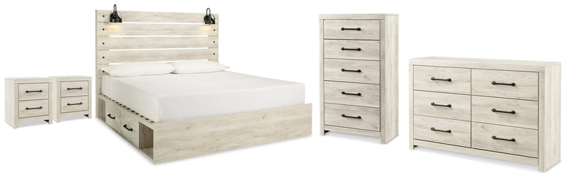 Cambeck King Panel Bed with Storage, Dresser, Chest and 2 Nightstands - B192B146