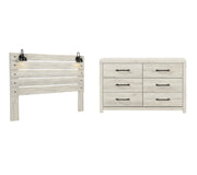 Cambeck King Panel Headboard Bed with Dresser in Whitewash - PKG002966