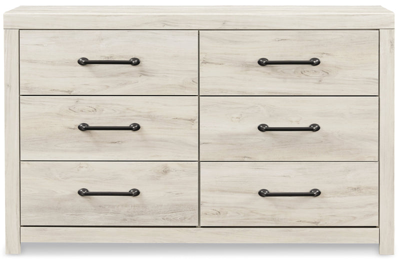 Cambeck King Panel Headboard Bed with Dresser in Whitewash - PKG002966
