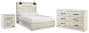 Cambeck Queen Panel Bed with Dresser and Nightstand in Whitewash - PKG019210