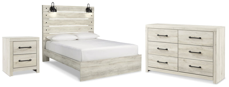 Cambeck Queen Panel Bed with Dresser and Nightstand in Whitewash - PKG019210