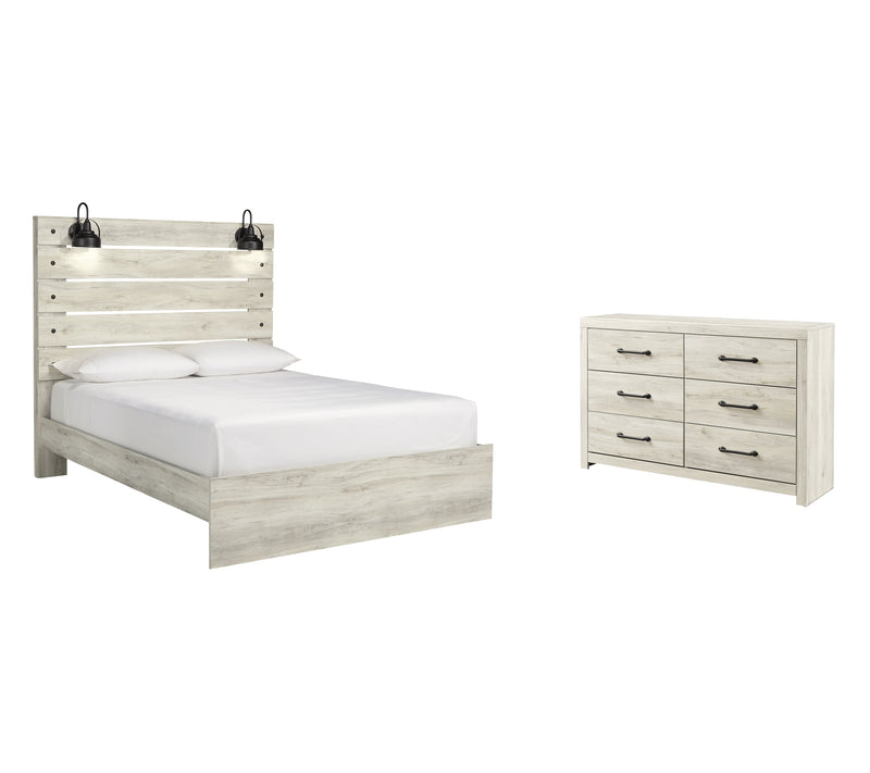 Cambeck Queen Panel Bed with Dresser in Whitewash - PKG003063