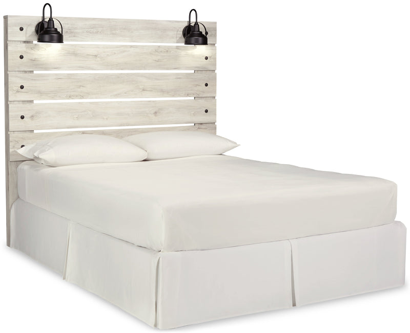 Cambeck Queen Panel Headboard Bed with Dresser in Whitewash - PKG002957
