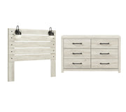 Cambeck Queen Panel Headboard Bed with Dresser in Whitewash - PKG002957