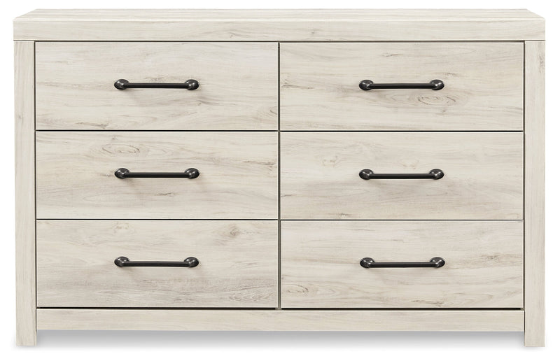 Cambeck Queen Panel Headboard Bed with Dresser in Whitewash - PKG002957
