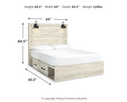 Cambeck Queen Panel Storage Bed and 2 Nightstands - B192B135
