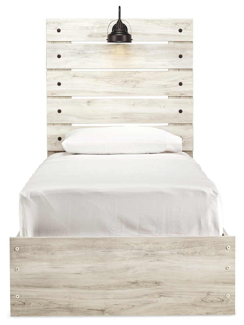 Cambeck Twin Panel Bed with Dresser and Nightstand in Whitewash - PKG019211