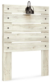 Cambeck Twin Panel Headboard Bed with Dresser in Whitewash - PKG002949