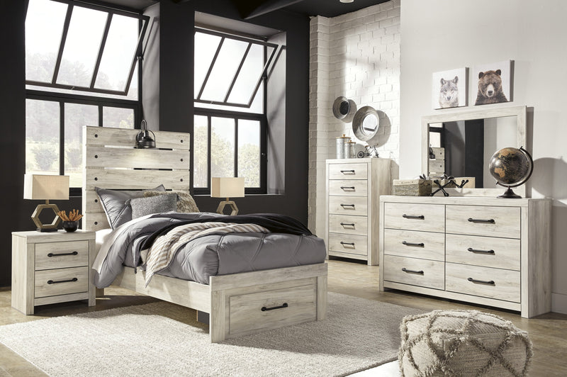Cambeck Whitewash Full Footboard Storage Bedroom Set - Gate FurnitureYouth Bedroom Set