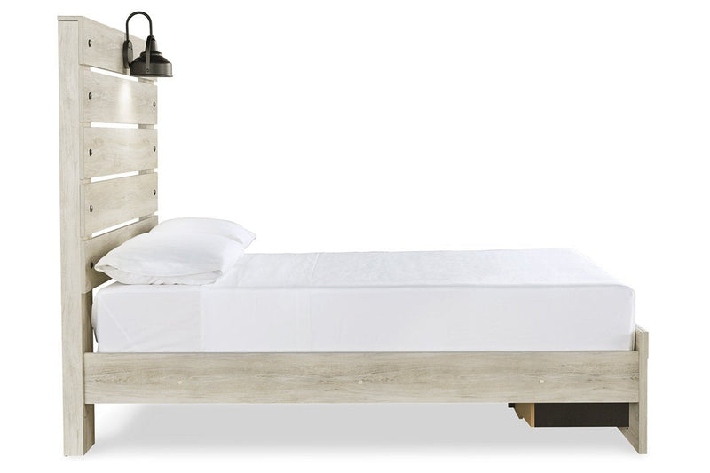 Cambeck Whitewash Full Panel Bed with 2 Storage Drawers - Gate FurnitureFull Bed