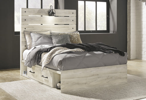 Cambeck Whitewash Full Side Storage Platform Bed - Gate FurnitureFull Bed
